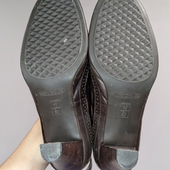*3/$10* Aerosoles Ankle Buckle Heels Brown Size 7.5 - Picture 5 of 5